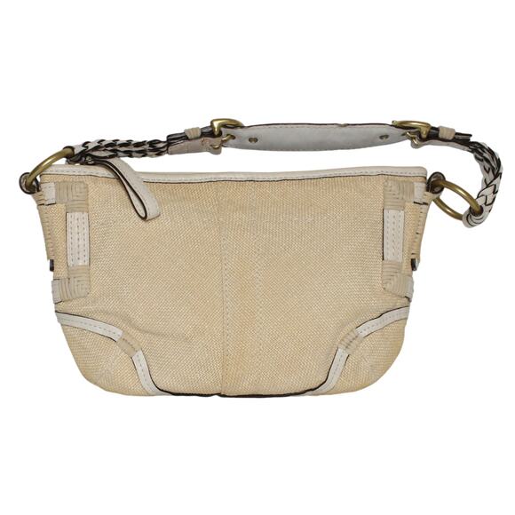Coach Straw & Leather Soho Hobo Shoulder Bag 4710 Ivory colored leather trim - Picture 1 of 12